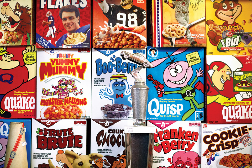 Vintage cereal boxes at Finders Keepers