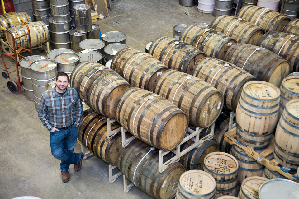 Nate Bissell in his warehouse