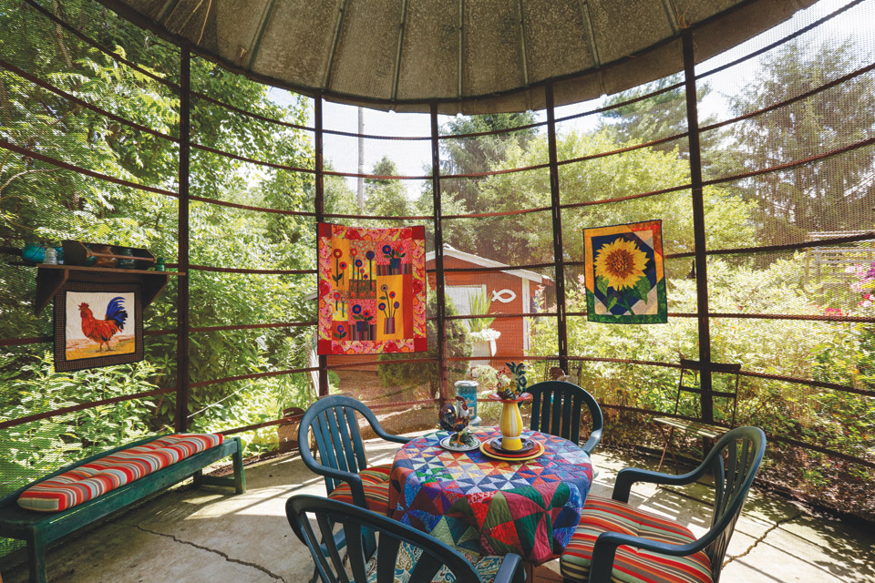 interior of the corncrib gazebo