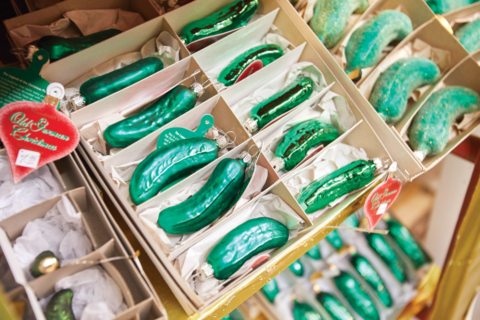 Pickle ornament at Hixson's (photo by Kevin Kopanski)