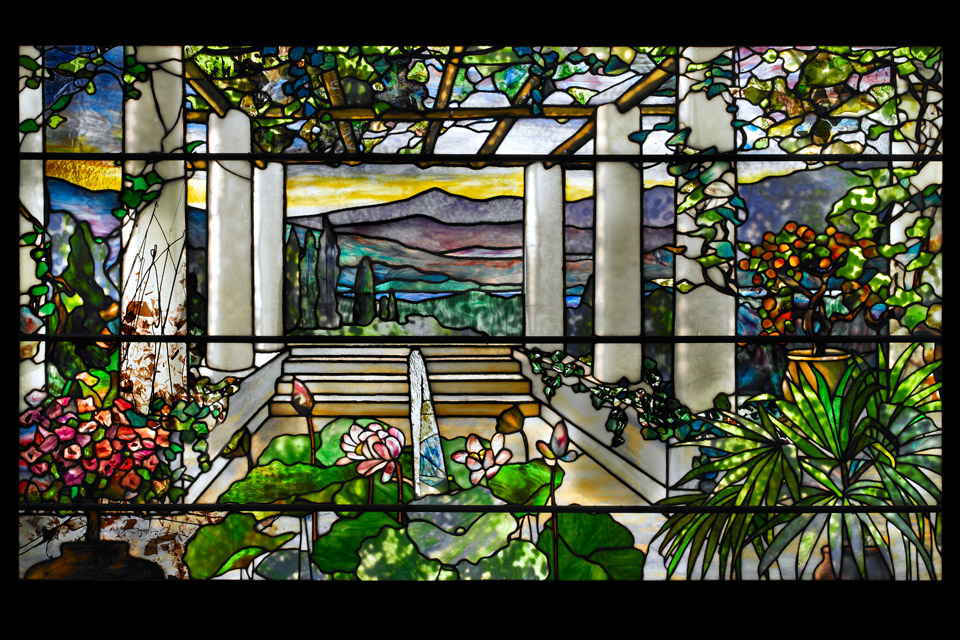Tiffany-Studios-Garden-landscape-window Tiffany-Studios-Garden-landscape-window