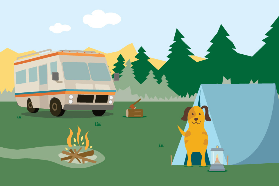 Camping-with-your-dog-illustration Camping-with-your-dog-illustration