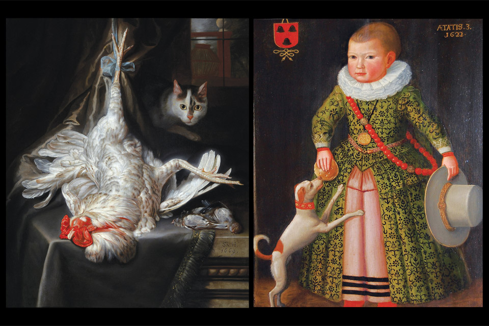 'Bird Still Life with Cat' and 'Portrait Rochus Rees as a three-year-old boy'