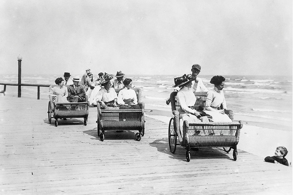 Roller cars on Cedar Point boardwalk