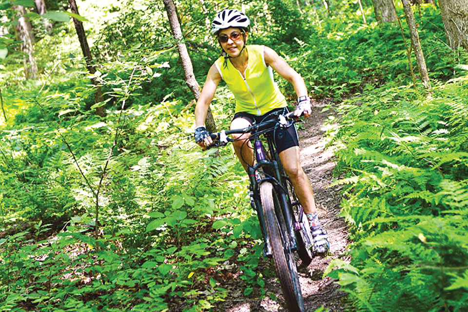 Biker at Long Point State Park (photo by Heather Kinal)