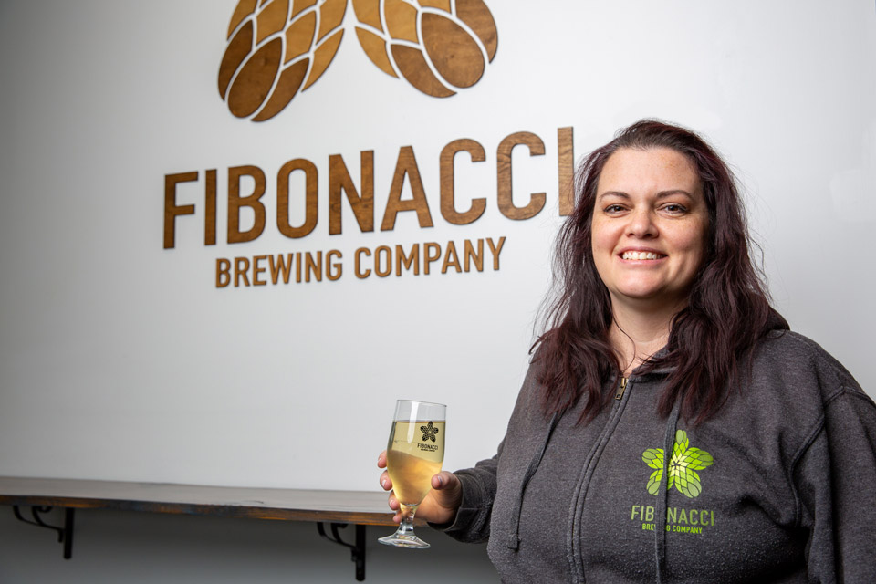 Betty Bollas at Fibonacci Brewing Co. (photo by Matthew Allen)