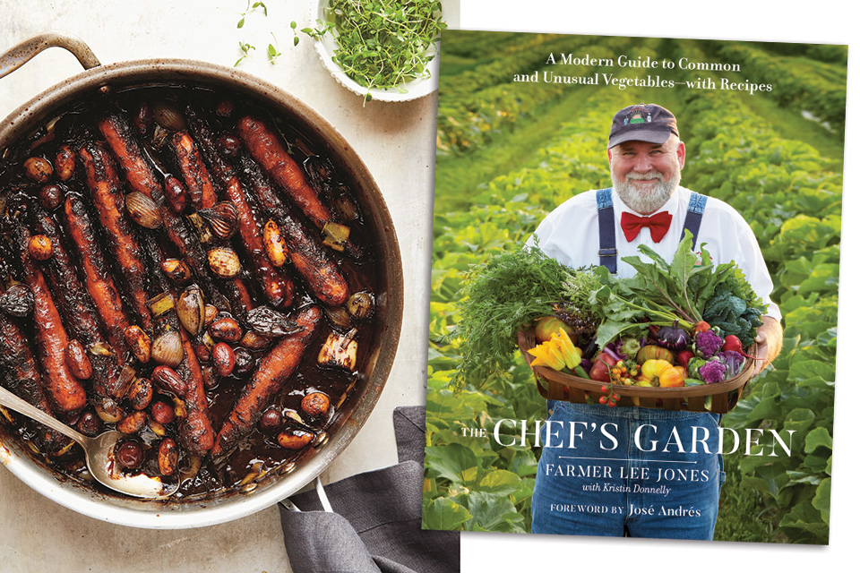 Carrot pot roast and The Chef's Garden book (photo courtesy of Penguin Random House) Carrot pot roast and The Chef's Garden book (photo courtesy of Penguin Random House)