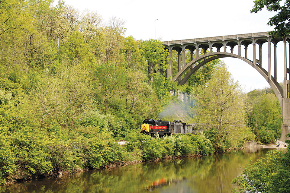 Cuyahoga Valley Scenic Railroad train and bridge (photo courtesy of Canalway Partners)