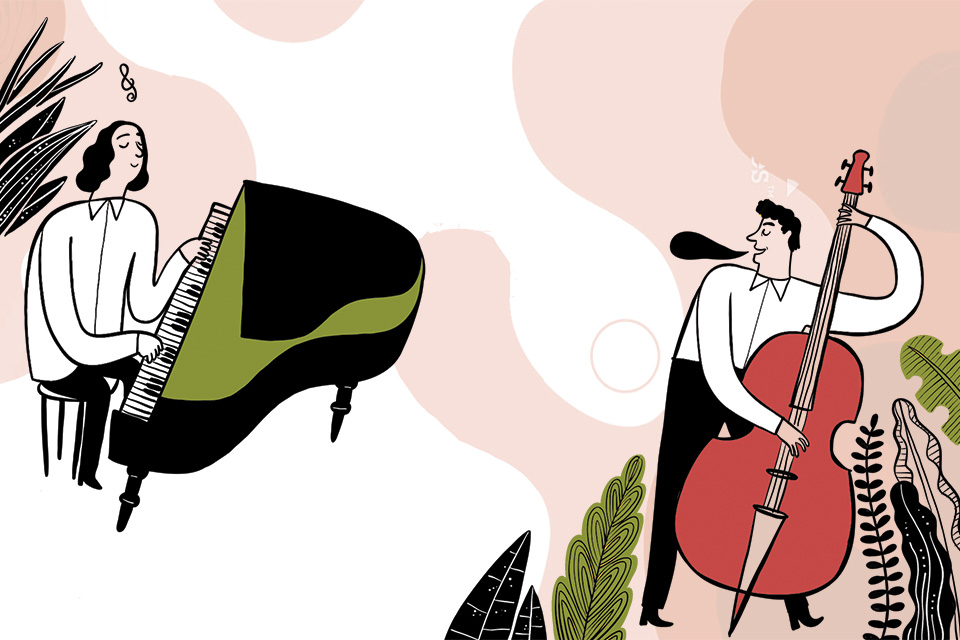 Piano and stand-up bass illustration (photo by iStock) Piano and stand-up bass illustration (photo by iStock)
