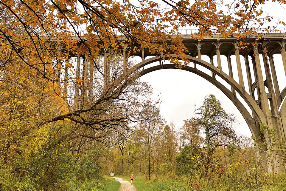 Brecksville-Northfield High-Level Bridge in the fall (photo by Jim Vickers)