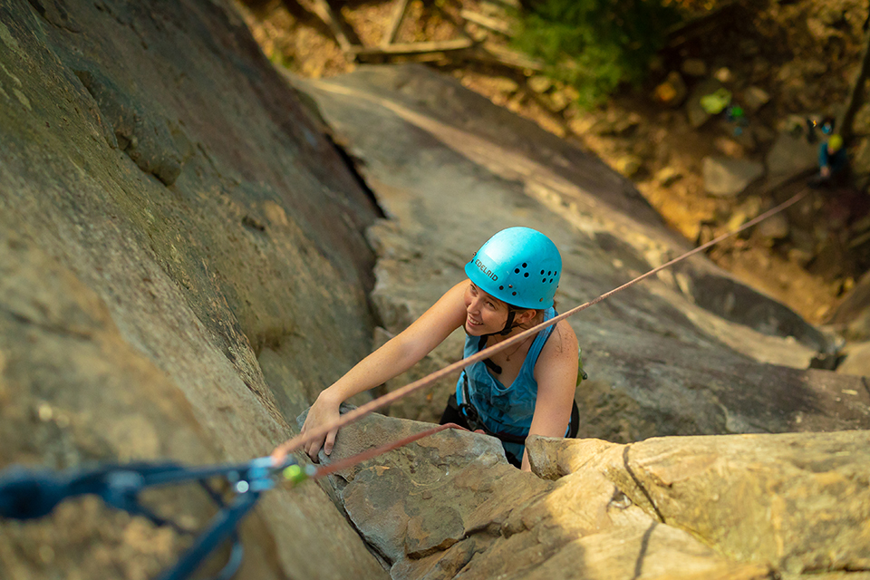 Woman gorge climbing (photo courtesy of ACE Adventure Resort)