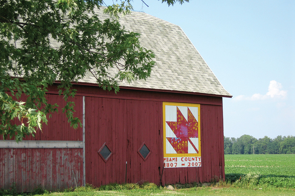 Miami County “Maple Leaf” barn quilt (photo courtesy of Miami County Convention and Visitors Bureau)