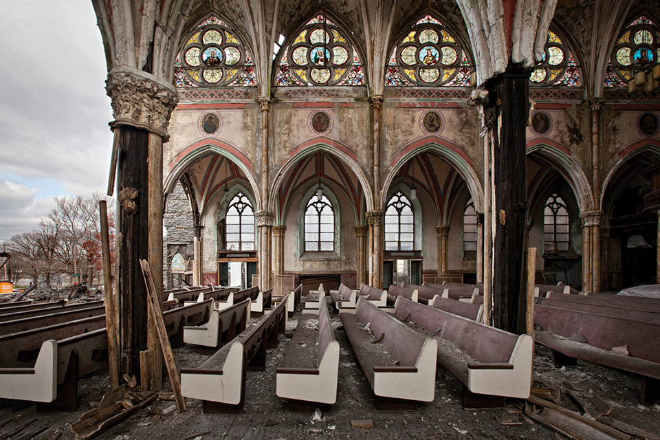 Abandoned St. Bonaventure interior (photo by Matthew Christopher, courtesy of Canton Museum of Art)