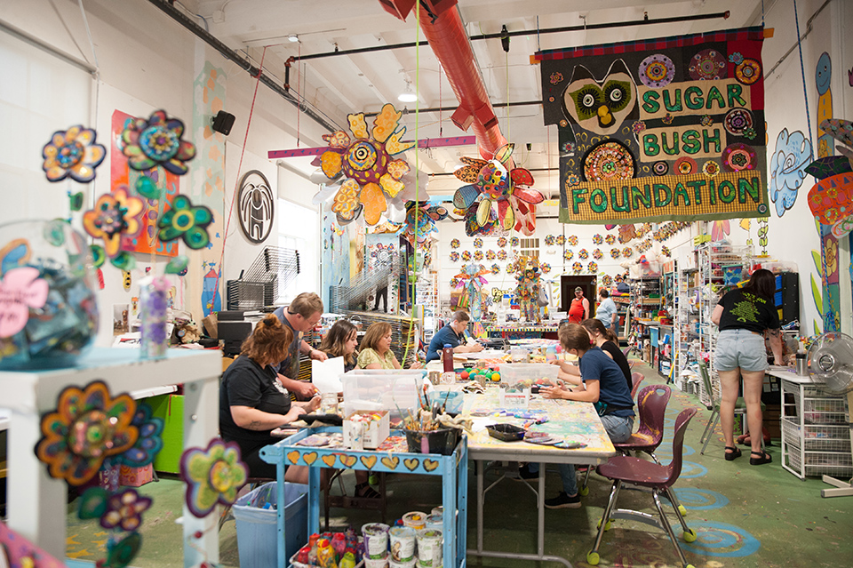 Artists working inside Passion Works Studio in Athens (photo by Michelle Waters)