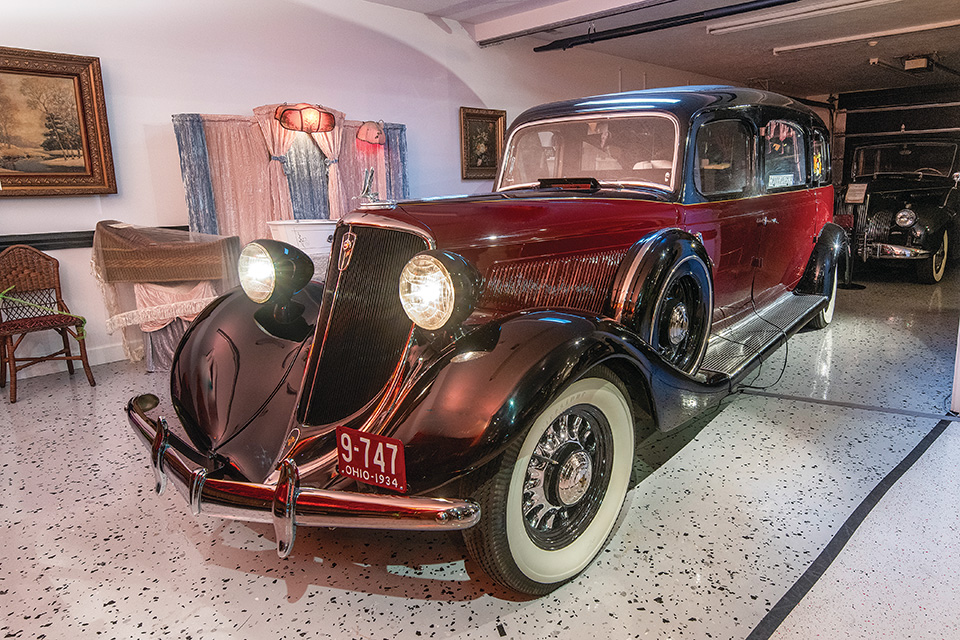 A vintage funeral automobile in the collection at the Peoples Mortuary Museum in Marietta (photo by Bruce Wunderlich)