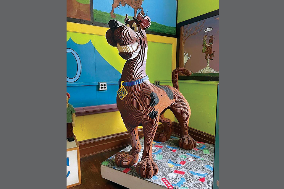Life-size Scooby Doo at the Brick Museum in Bellaire (photo courtesy of the Brick Museum)