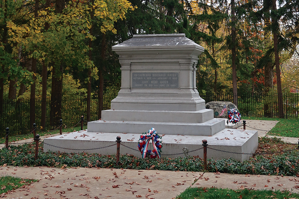 Rutherford B. Hayes’ final resting place at Speigel Grove in Fremont (photo by Kristina Smith/Rutherford B. Hayes Presidential Library & Museums)