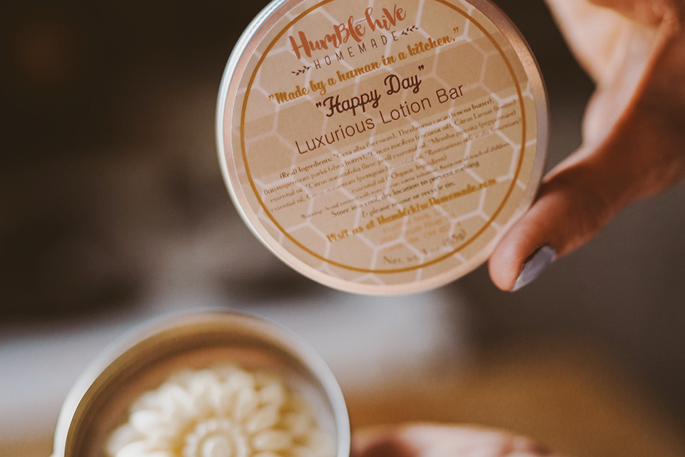 Humble Hive Homemade’s Happy Day Luxurious Lotion Bar (photo by Sarah Babcock)
