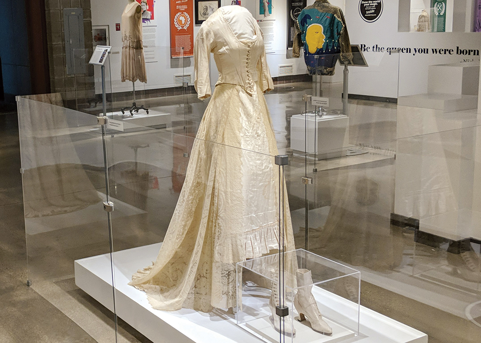 Historical dress and shoes from “Queens of the Heartland” exhibition at the National Afro-American Museum & Cultural Center in Wilberforce (photo courtesy of the National Afro-American Museum & Cultural Center)