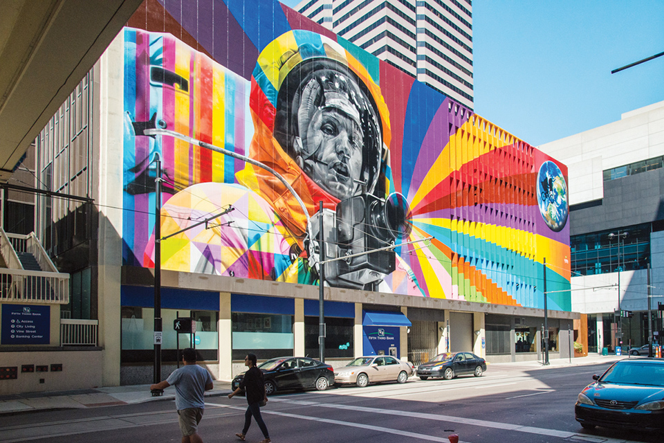 “Armstrong” mural in downtown Cincinnati (photo by J. Miles Wolf, supported by Fifth Third Bank)
