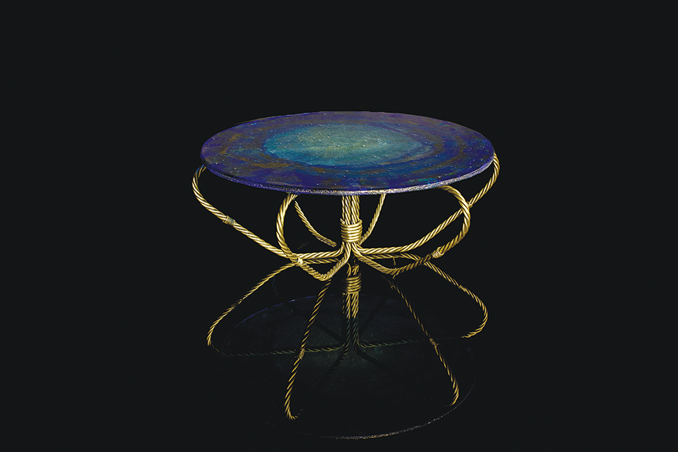 Abner Henry’s Coralie Cocktail Table inspired by Auguste Renoir’s “By the Seashore” (photo by Zach Pontz)