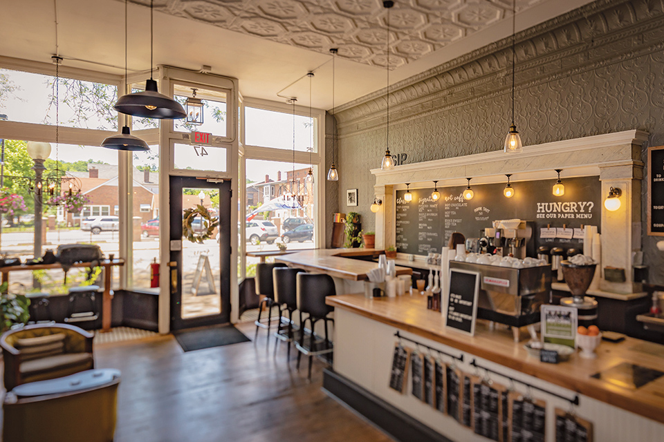 Interior of Paper City Coffee in Chillicothe (photo courtesy of Ross-Chillicothe Convention & Visitors Bureau)