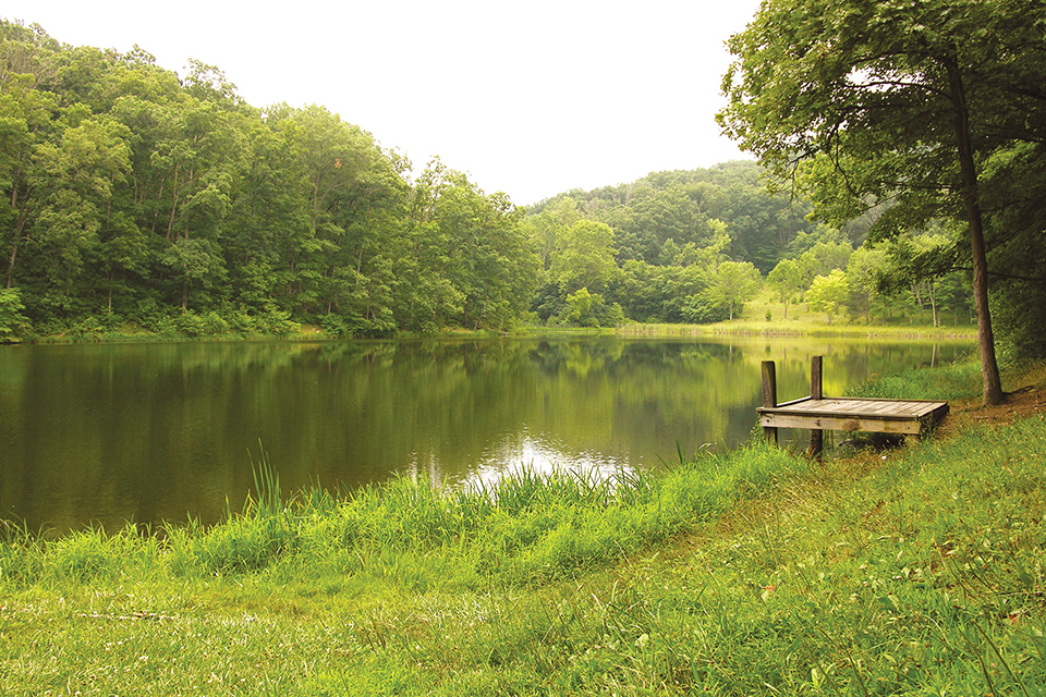 Dock and water at Scioto Trail State Park in Chillicothe (photo by Ohio Department of Natural Resources)
