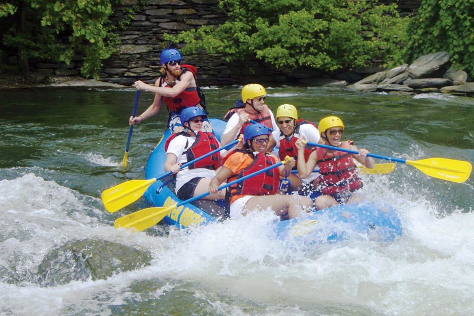 People whitewater rafting in Jefferson County, West Virginia (photo courtesy of Jefferson County Visitors Bureau)