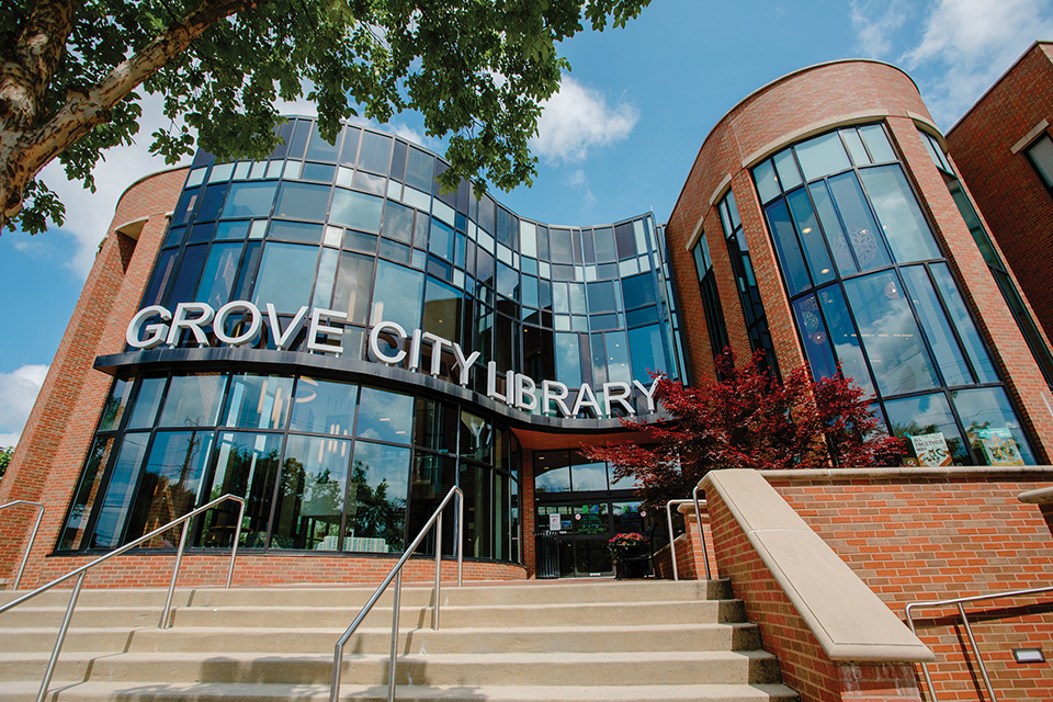 Exterior of Grove City Library (photo by Megan Leigh Barnard)