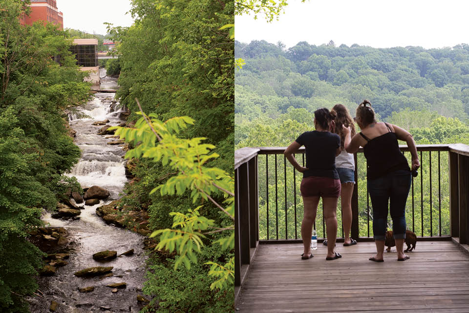 Cuyahoga River and friends on the overlook at Gorge Metro Park’s Gorge Trail (photos by Rachael Jirousek)