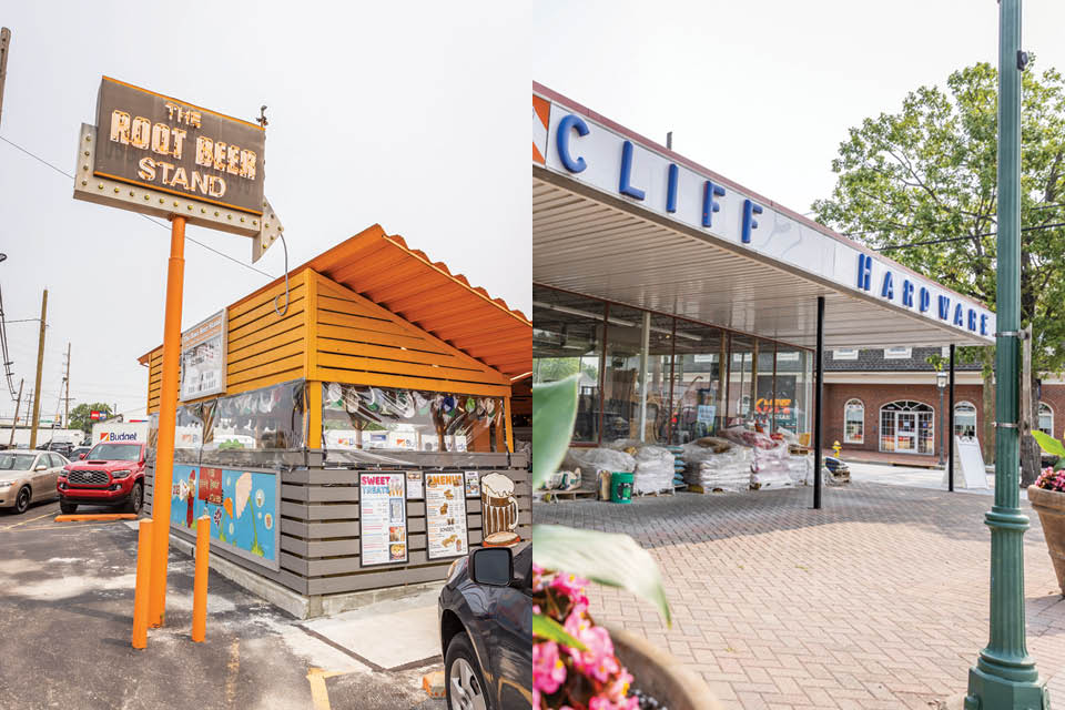 The Root Beer Stand and Cliff Hardware in Sharonville (photos by Matthew Allen)