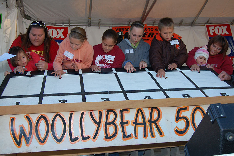 The running of the Woollybear 500 at the Woollybear Festival in Vermilion (photo courtesy of Vermilion Chamber of Commerce)
