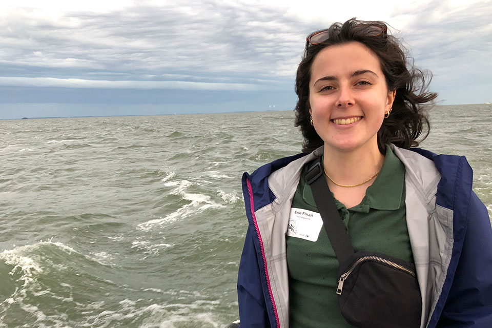 Ohio Magazine Associate Editor Erin Finan at the Governor's Lake Erie Fish Ohio day on June 25, 2024