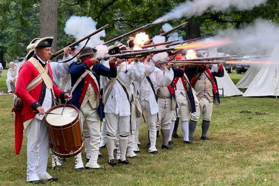 Reenactors at Revolution on the Tuscarawas in Bolivar (photo Courtesy of Fort Laurens Museum Facebook)