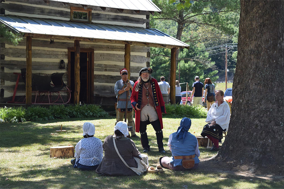 Costumed reenactors at the Colonial Trade Fair in Loudonville (Courtesy of Wolf Creek GristMill)