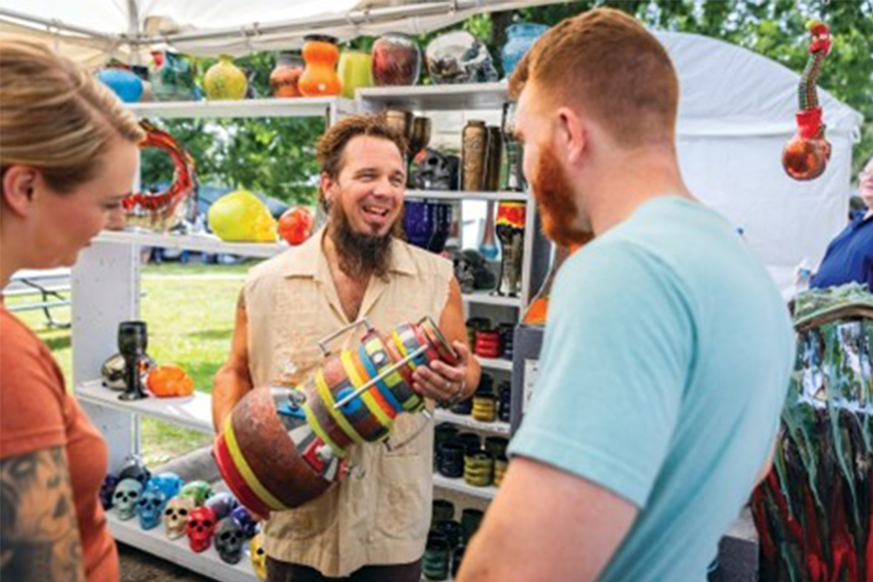 Ceramicist Jack Valentine at the Salt Fork Arts and Crafts Festival (photo courtesy of Salt Fork Arts and Crafts Festival)