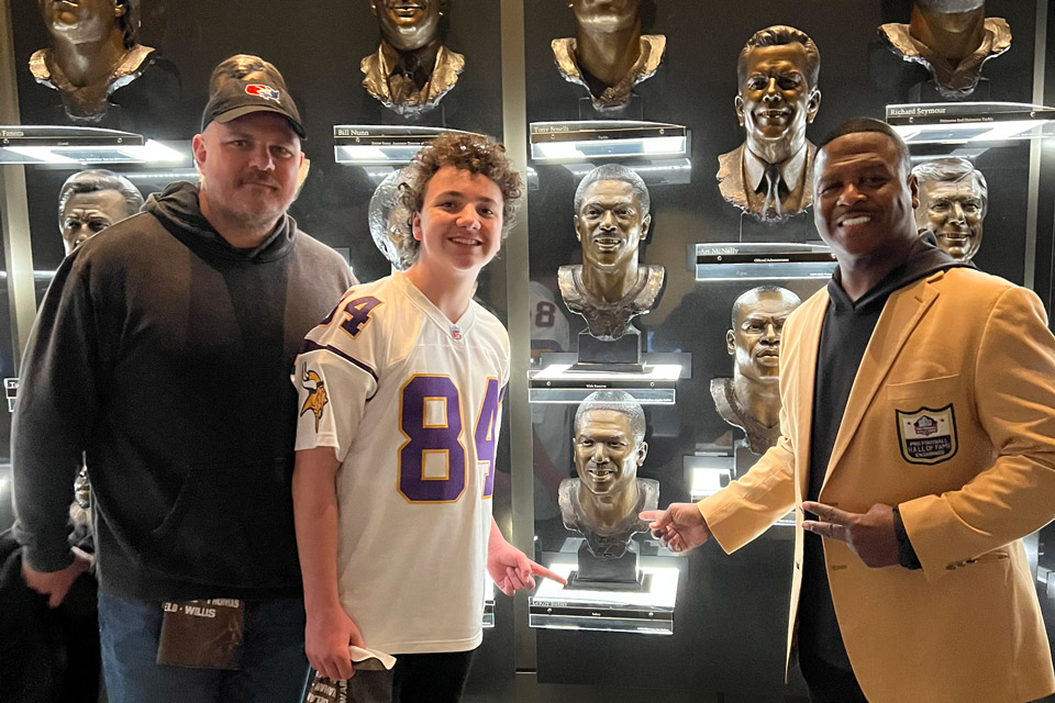 Former Green Bay Packers safety LeRoy Butler with fans at the Pro Football Hall of Fame in Canton (photo courtesy of Pro Football Hall of Fame)