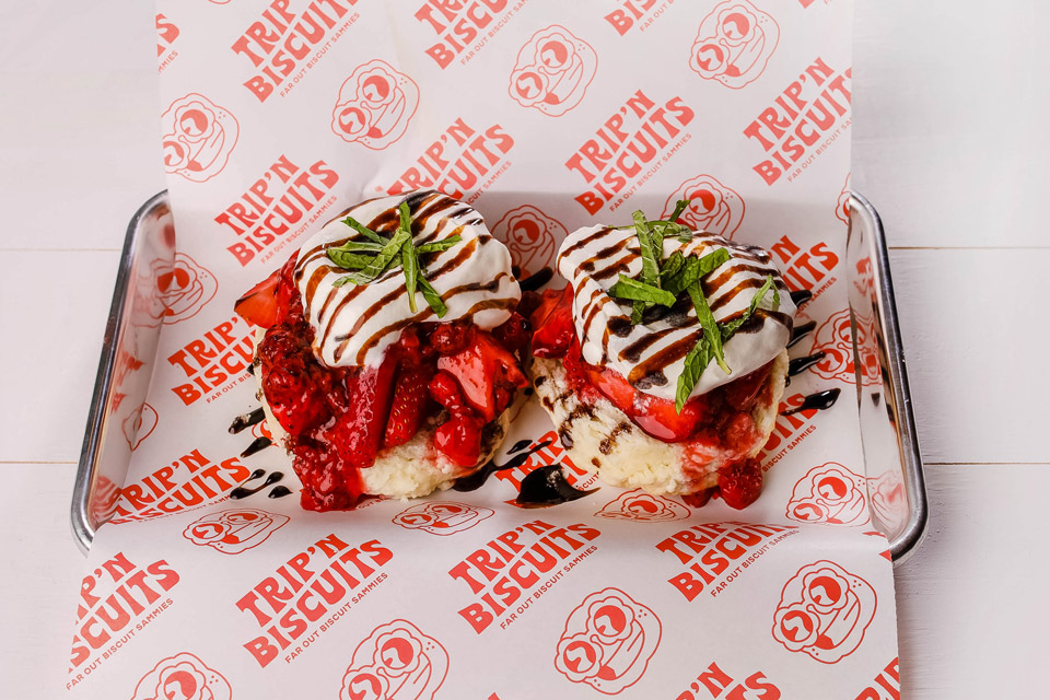 Plate of biscuits from Trip’n Biscuits food truck in Toledo (photo by Jem Photography)