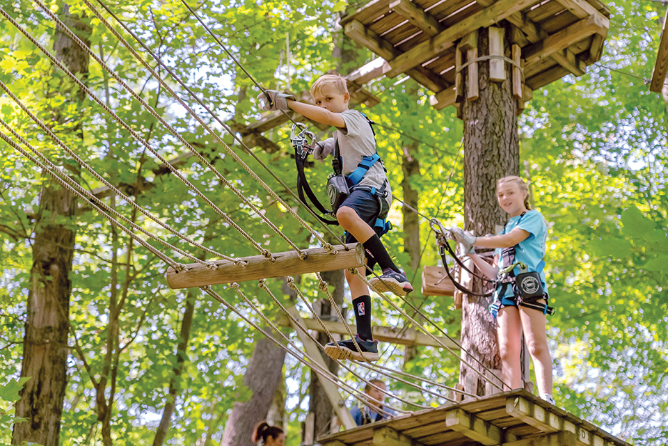 Kids on ropes course at Holiday Valley in Ellicotville, New York (photo courtesy of Holiday Valley Resort)