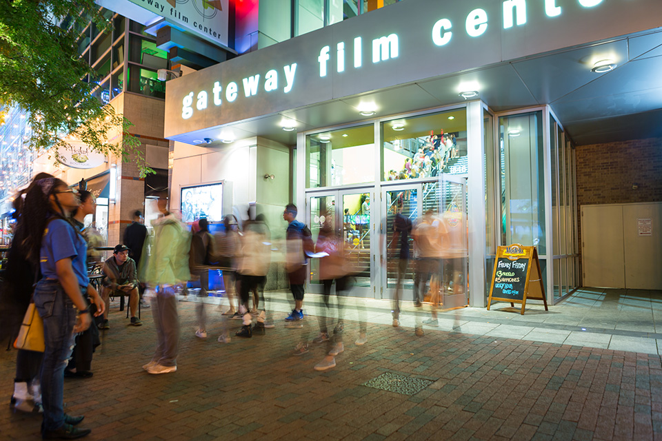 People walking outside Gateway Film Center in Columbus (photo courtesy of Gateway Film Center)