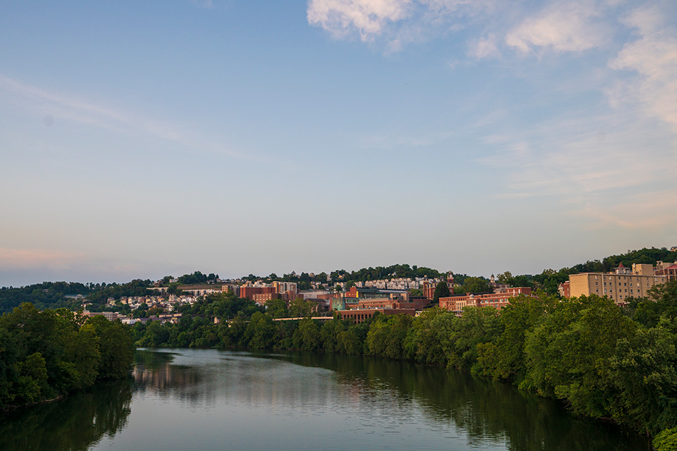 River view of Morgantown, West Virginia (photo courtesy of Ascend Morgantown)