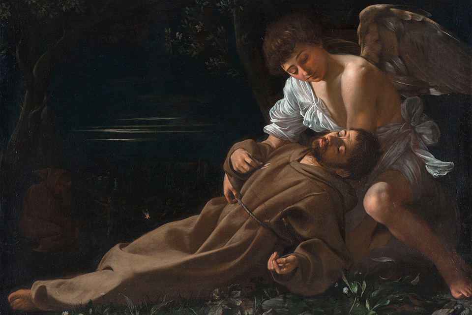 Michelangelo da Caravaggio’s “Saint Francis of Assisi in Ecstasy” (photo courtesy of the Ella Gallup Sumner and Mary Catlin Sumner Collection Fund. On loan from Wadsworth Atheneum Museum of Art. Hartford, Connecticut)