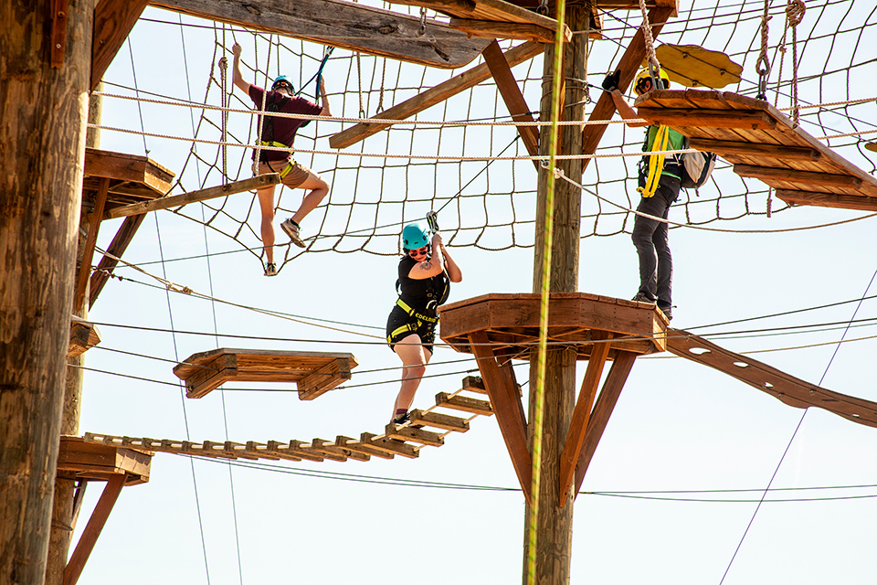 Ropes course at Heritage Farm adventure park in Huntington, West Virginia (photo courtesy of Cabell-Huntington CVB)