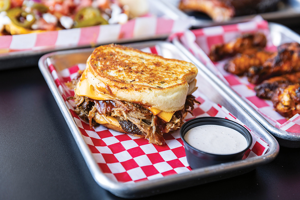 Pulled pork grilled cheese at Brent’s Smokin’ Butts and Grill in Middletown (photo by RVP Photography)