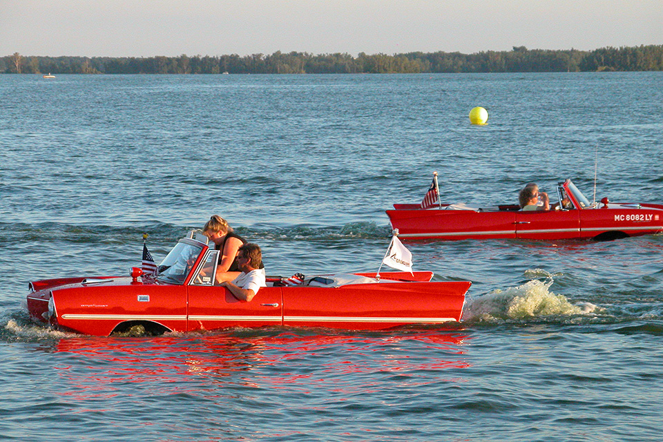 Cars on the water at Celina Lake Festival (courtesy of Celina Lake Festival)