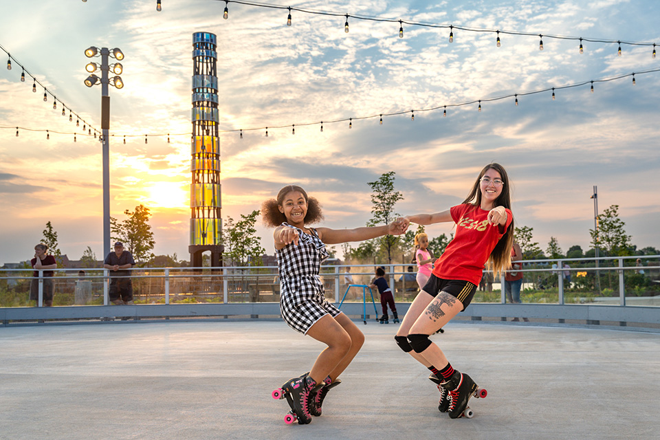 Girls rollerskating at Toledo’s Glass City Metropark (photo courtesy of Glass City Metropark)