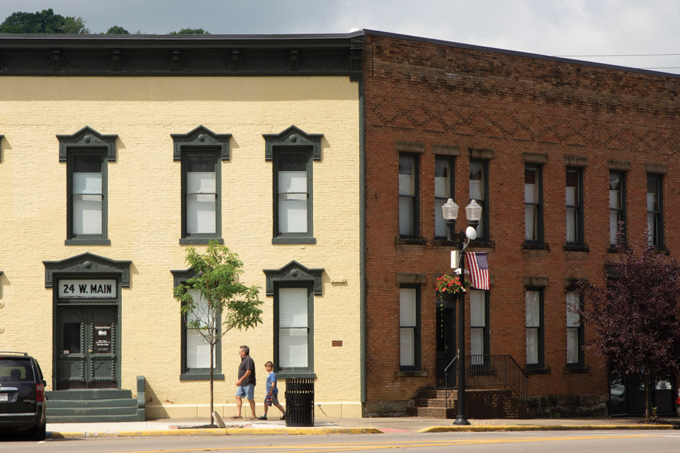 Downtown buildings in McConnelsville (photo by Rachael Jirousek)