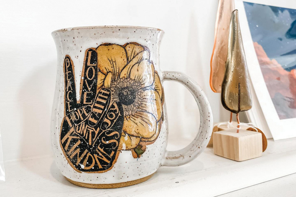 Mug by Eva Bennett at Clutch Collective in Marietta (photo by Sarah Arnold)