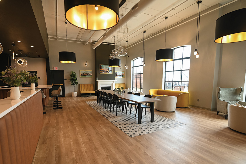 Lobby of the Riverbend Hotel in Ashtabula (photo courtesy of Riverbend Hotel)